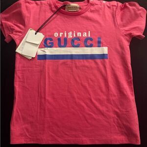Brand new with tags Gucci Pink Cotton Logo T-Shirt size 3